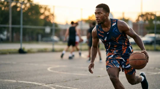 Athlete experiencing complete visual freedom during team sports without glasses