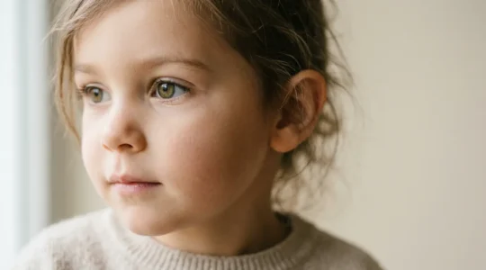Professional photograph showing myopia control concept for children's vision health