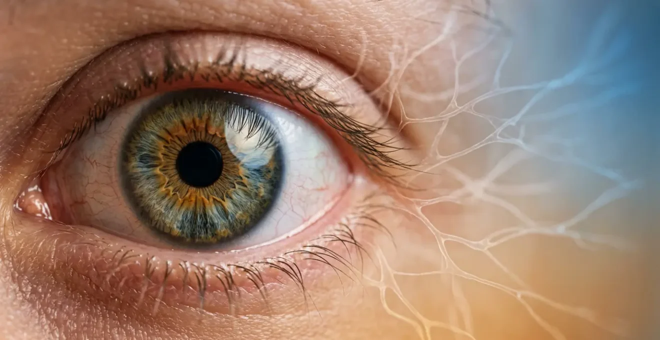 Conceptual representation of chronic stress impact on visual health and eye function