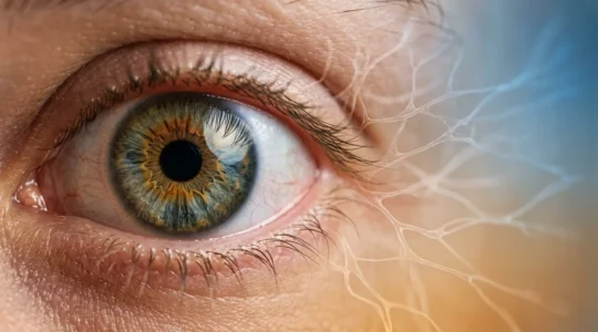 Conceptual representation of chronic stress impact on visual health and eye function