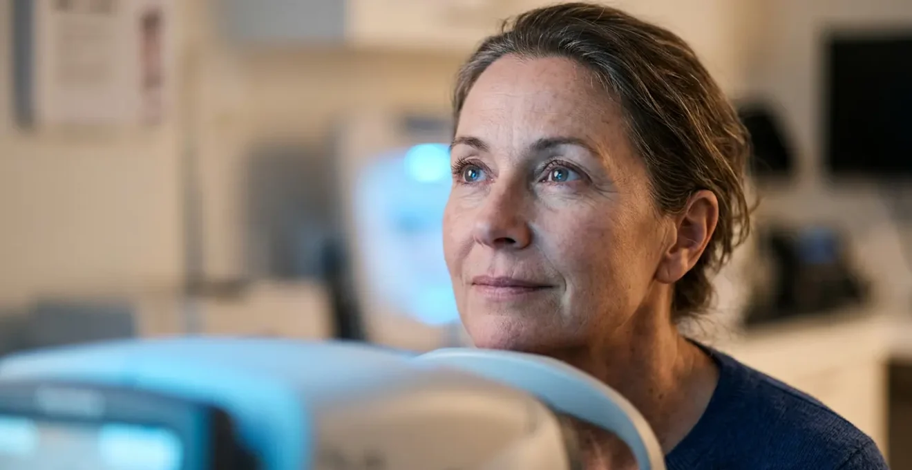 Professional medical consultation showing corneal measurement and assessment for high astigmatism laser eye surgery candidacy