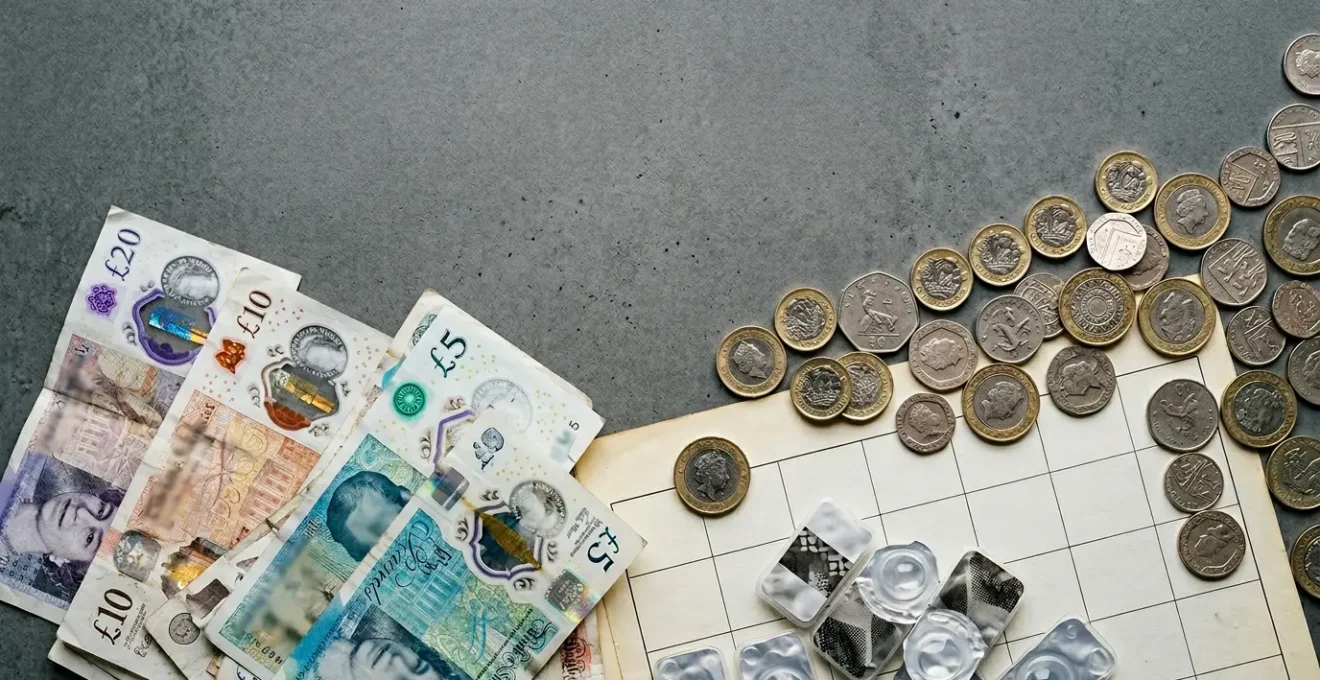 Conceptual representation of high street contact lens subscription financial impact with minimalist composition