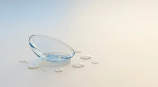 Overnight orthokeratology contact lens gently reshaping cornea for daytime vision correction without glasses