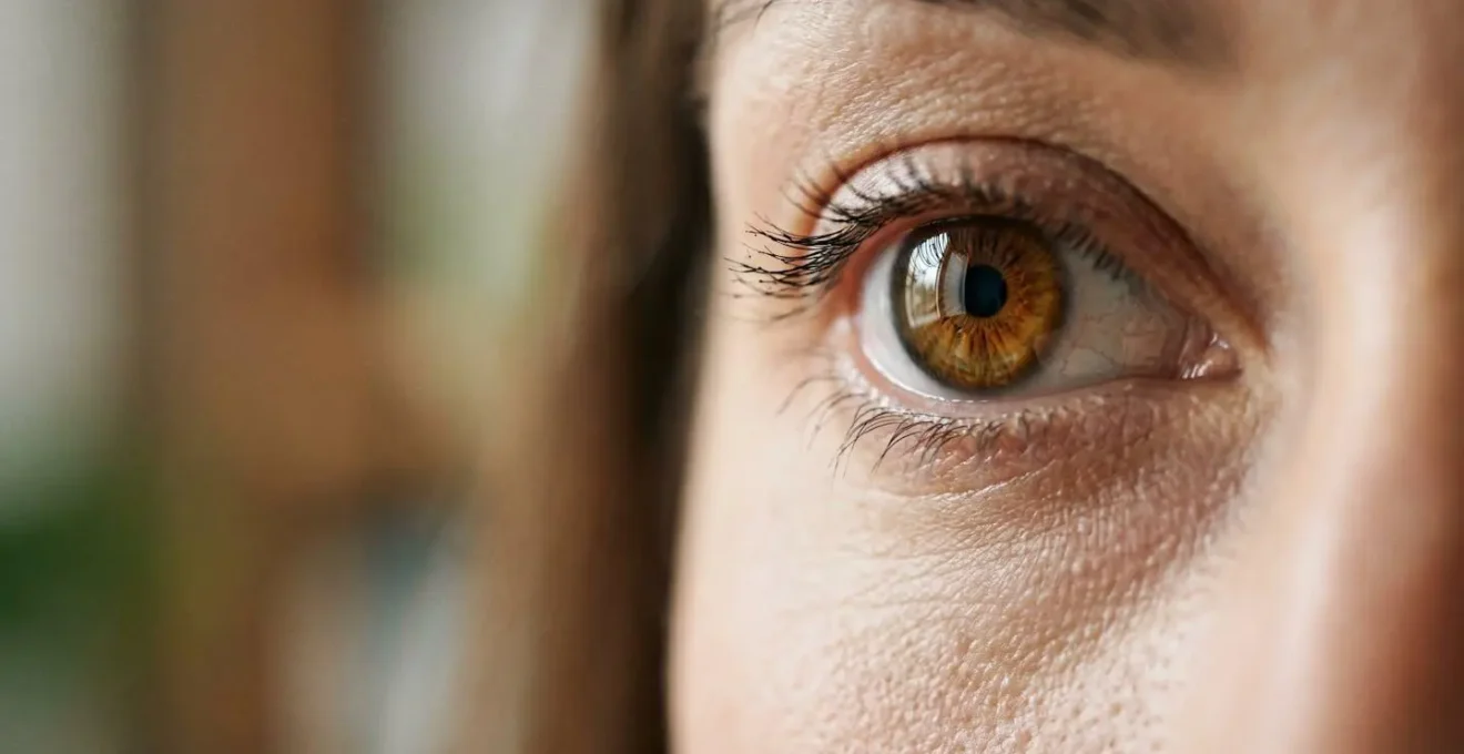 Close-up of an eye depicting corneal nerve integrity essential for professionals working with digital screens