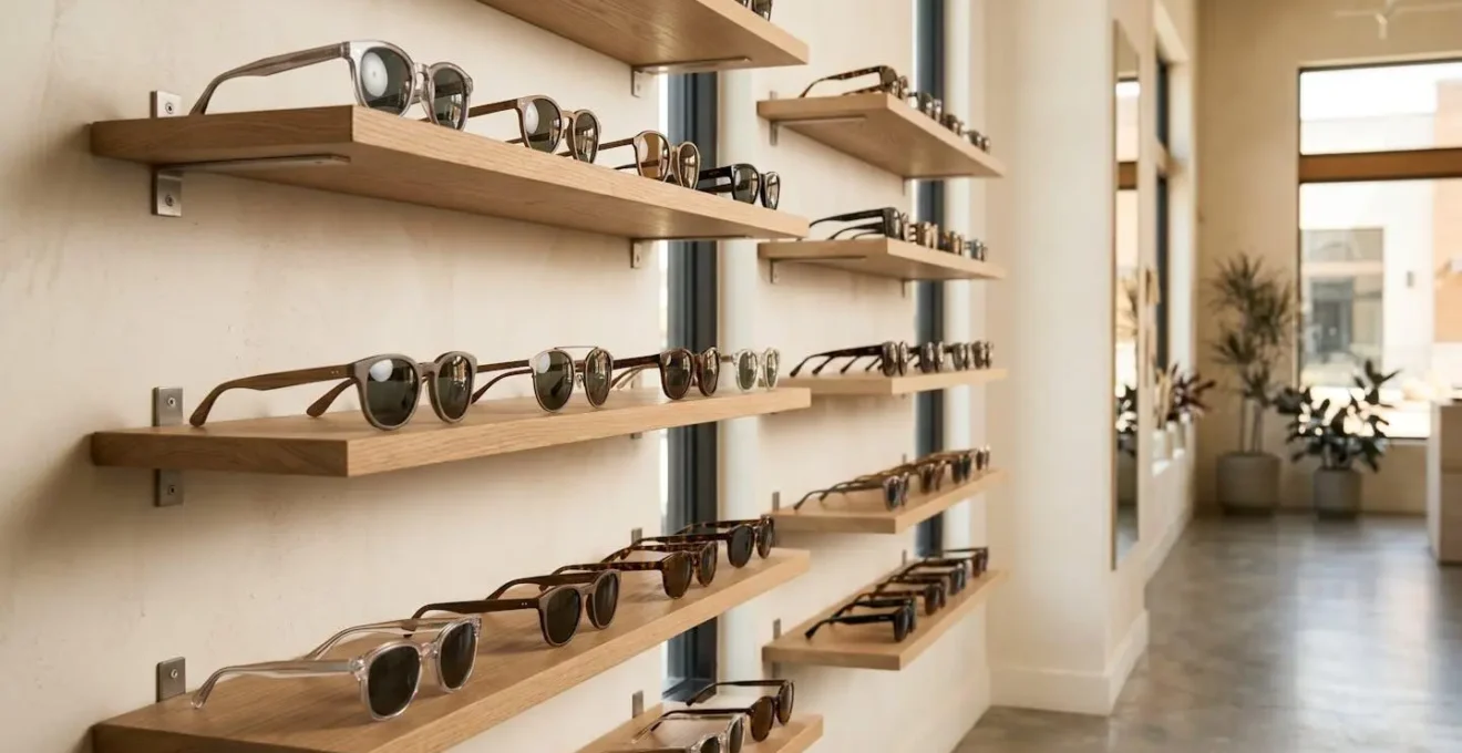 Minimalist composition showing the cyclical nature of eyewear retail seasons through abstract visual representation